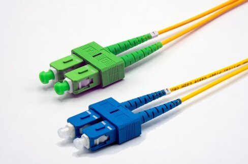 Jarretière optique monomode duplex HD OS2 9/125 - EKIVALAN - SC-APC/SC-UPC - jaune - 5 m