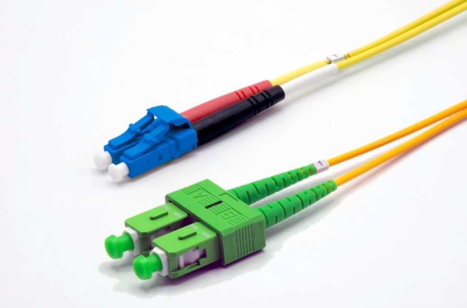 Jarretière optique monomode duplex HD OS2 9/125 - EKIVALAN - SC-APC/LC-UPC - jaune - 1 m