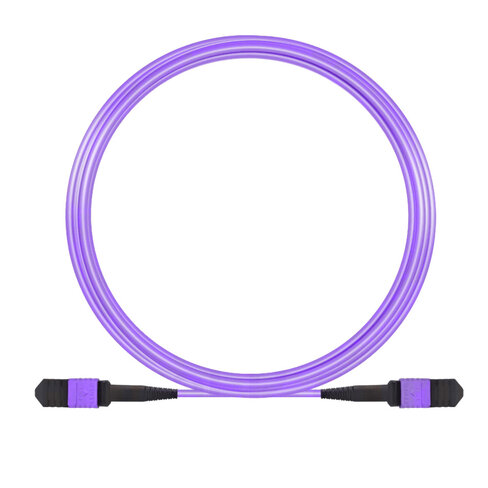 Câble Trunk MPO/MTP 12 brins multimode OM4 50/125 - MCL - mâle/mâle - polarité A - LSZH - violet - 2 m