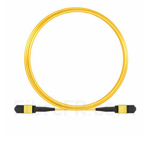 Câble Trunk MPO/MTP 12 brins monomode OS2 9/125 - MCL - mâle/mâle - polarité B - LSZH - jaune - 1 m