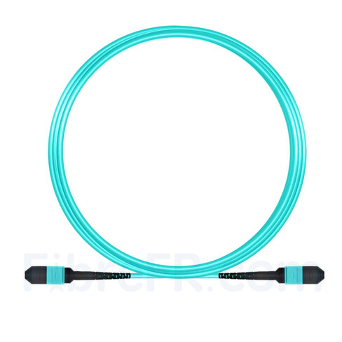 Câble Trunk MPO/MTP 12 brins multimode OM3 50/125 - MCL - mâle/mâle - polarité C - LSZH - aqua - 15 m