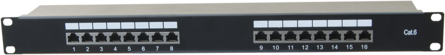 Panneau de brassage - EXERTIS - 19'' 16 ports - équipé - cat 6 - blindé - 1U - noir