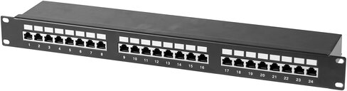 Panneau de brassage - EXERTIS - 19'' 24 ports - équipé - cat 6 - blindé - 1U - noir