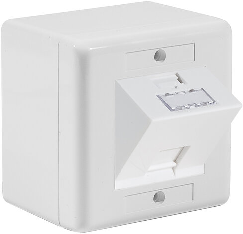 Boitier mural équipe en saillie - EXERTIS - 1 port RJ45 - incliné 30°- cat 6 - non blindé