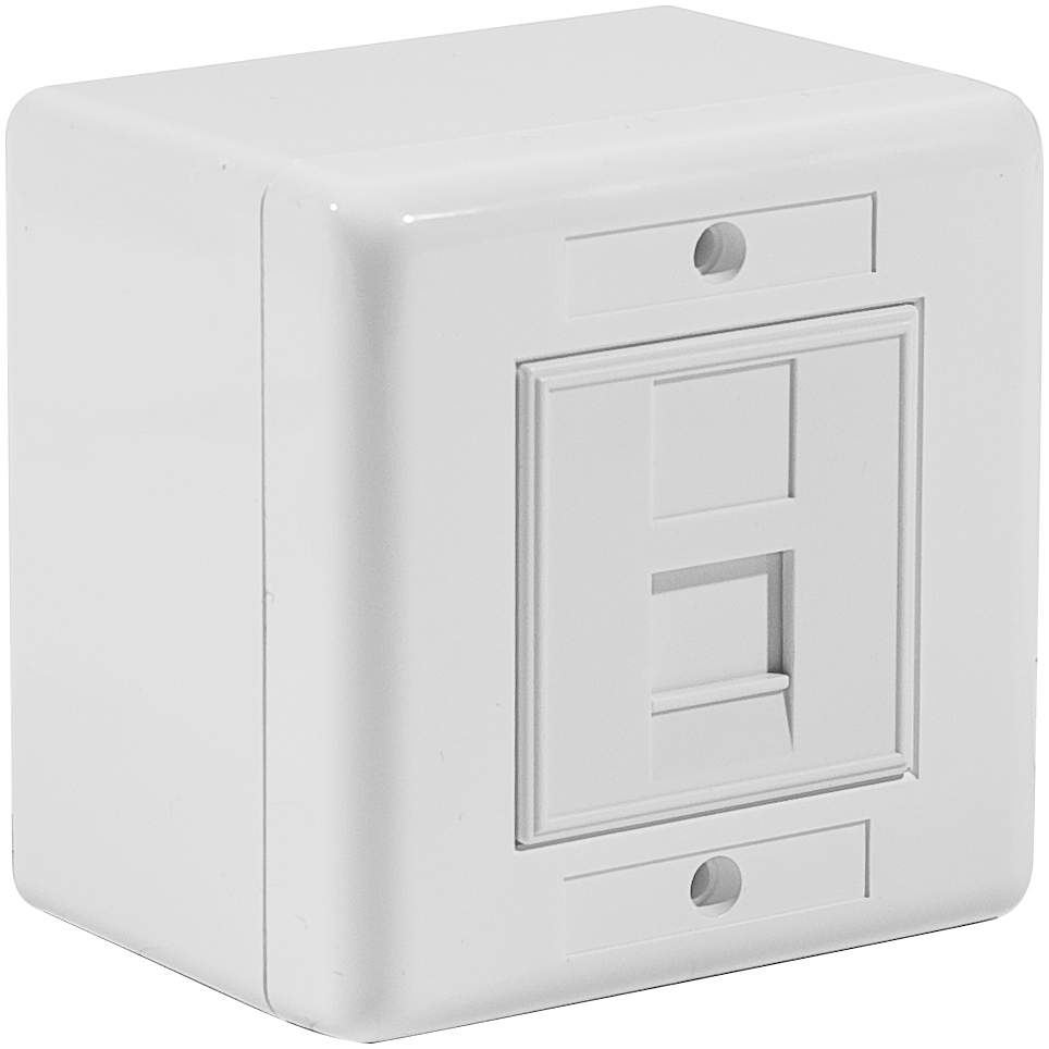 Boitier mural équipe en saillie - EXERTIS - 1 port RJ45 - cat 6a - blindé