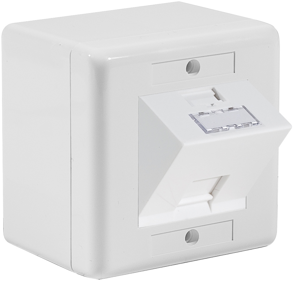 Boitier mural équipe en saillie - EXERTIS - 1 port RJ45 - incliné 30°- cat 6a - blindé