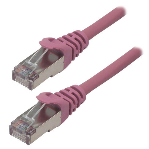 Cordon droit RJ45 cat 6a - MCL - U/UTP - LSZH - rose - 2 m