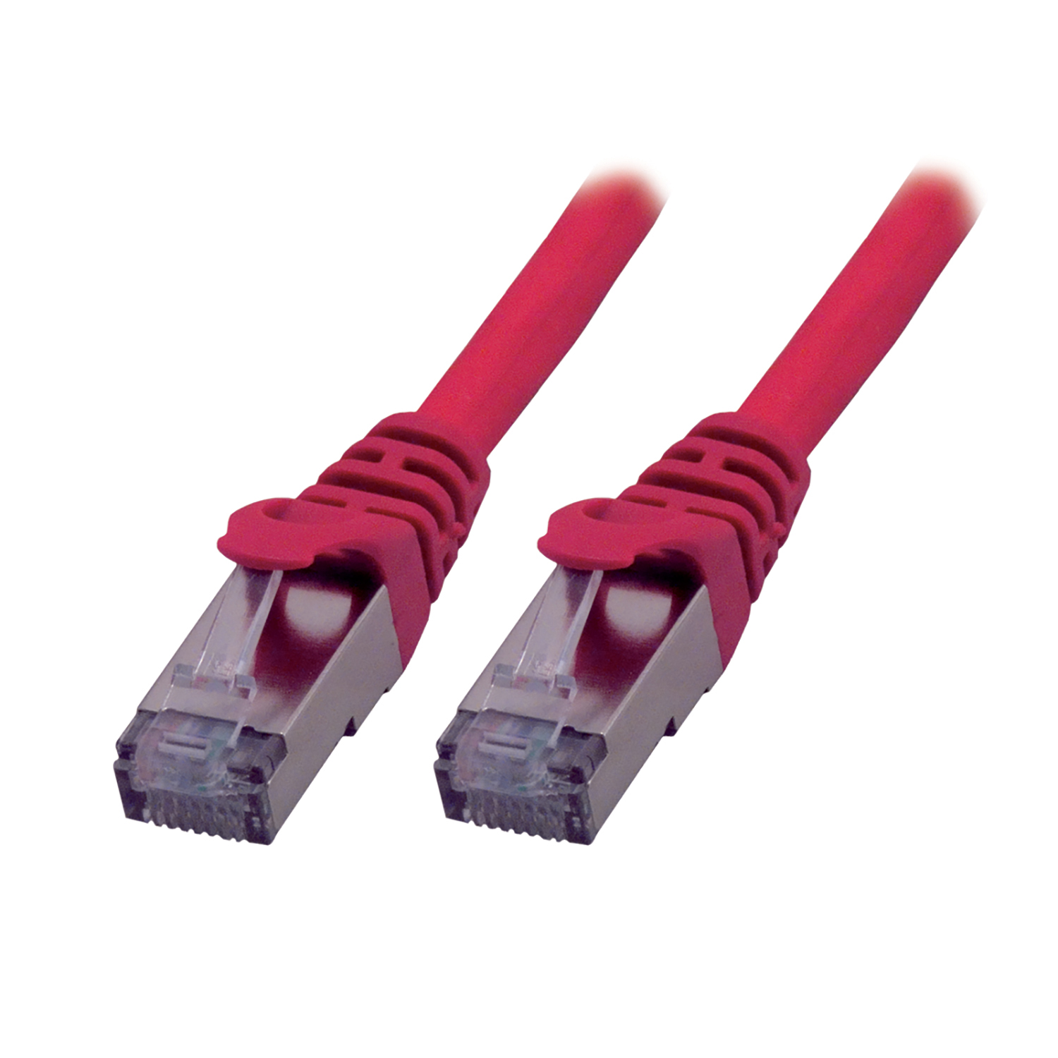 Cordon droit RJ45 cat 6a - MCL - F/UTP - LSZH - rouge - 0,15 m