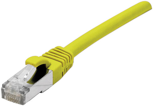 Cordon droit RJ45 cat 6 - EXERTIS - F/UTP - LSOH SNG - jaune - 15 m