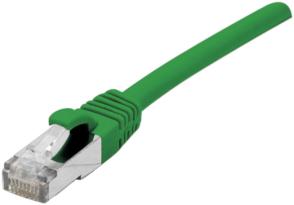 Cordon droit RJ45 cat 6 - EXERTIS - F/UTP - LSOH SNG - vert - 20 m