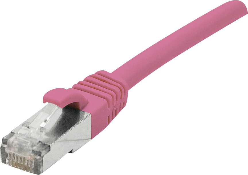 Cordon droit RJ45 cat 6a - EXERTIS - F/UTP - LSOH SNG - rose - 20 m