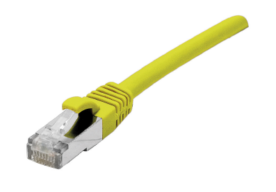 Cordon droit RJ45 cat 6 - EXERTIS - F/UTP - LSOH SNG - jaune - 30 m