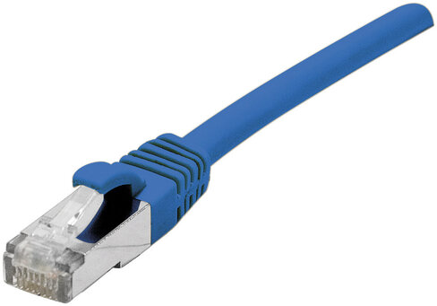 Cordon droit RJ45 cat 6a - DEXLAN - S/FTP - LSOH SNG - bleu - 20 m