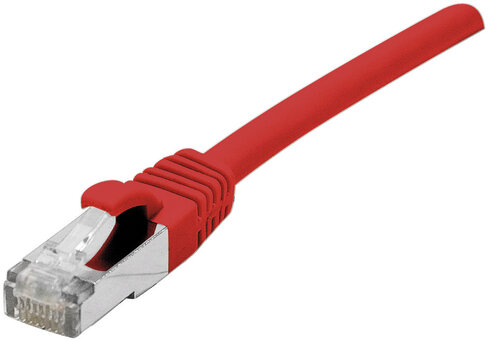 Cordon droit RJ45 cat 6a - DEXLAN - S/FTP - LSOH SNG - rouge - 10 m