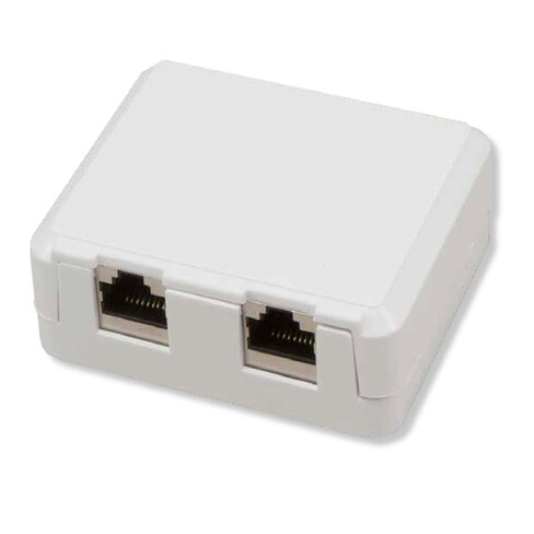 Prise murale monobloc blindée cat 6 - MCL - 2 voies