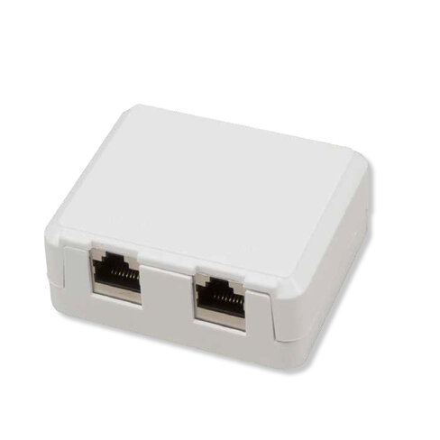 Prise murale monobloc non blindée cat 6a - MCL - 2 voies