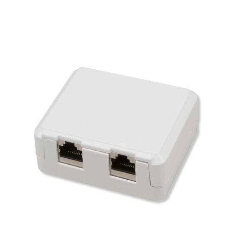 Prise murale monobloc blindée cat 6a - MCL - 2 voies