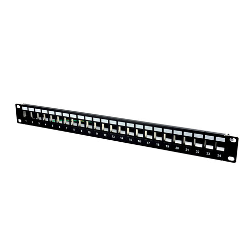 Panneau de brassage universel - MCL - 19'' 24 ports - blindé - noir - sans embase