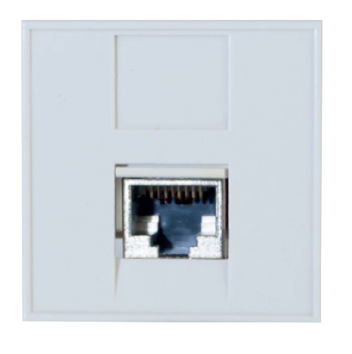 Plastron avec noyau RJ45 - EXERTIS - cat 6a - S/FTP - non blindé