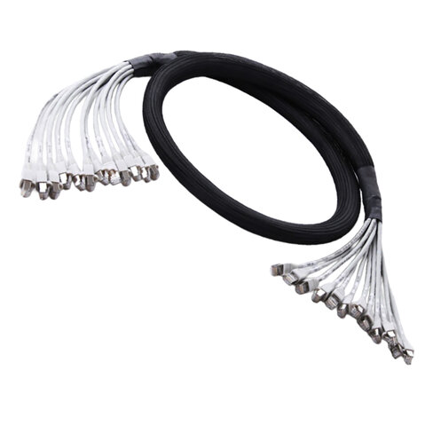 Frette 12 câbles RJ45/RJ45 cat 6a - MCL - S/FTP - LSZH - gris - 2 m - Numérotation de 1 à 12