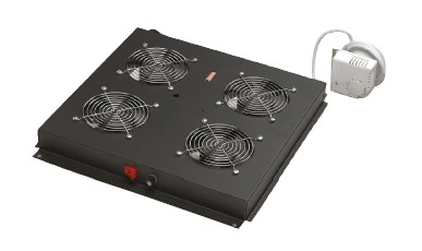 Kit 4 ventilateurs avec thermostat - EXERTIS - fixation toit - noir