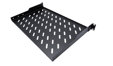 Plateau fixe 1U - EXERTIS - pour coffret 19'' - 2pts pr.300 - 30 kg utiles - noir