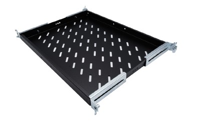 Plateau fixe 1U - EXERTIS - pour baie réseau pr.600 - 4pts pr.370 - 50 kg utiles - noir