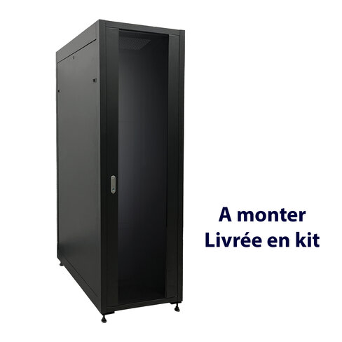 Baie réseau équipée 19'' - 42U - MCL - 600 x 800 mm - livrée en kit - noire