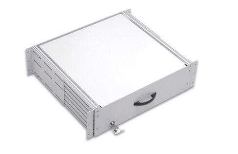 Tiroir 19'' 1U pr. 400 mm avec fermeture à clef - EXERTIS - noir