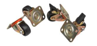 Kit 4 roulettes pour baies - EXERTIS - Lot de 4 (2 avec frein et 2 sans) - H. 8,9cm