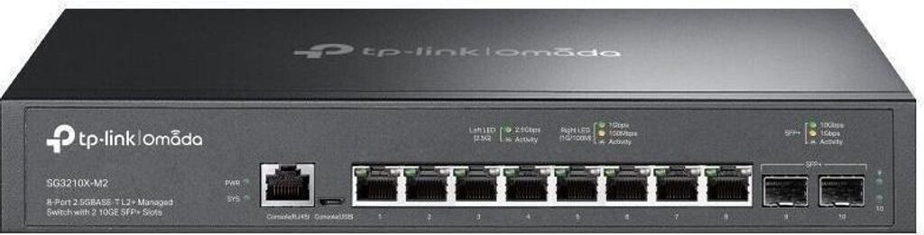 Commutateur intelligent administrable via le web - TP Link - 8 ports 2.5 Gbps - 2 Slots SFP 10 Gbps
