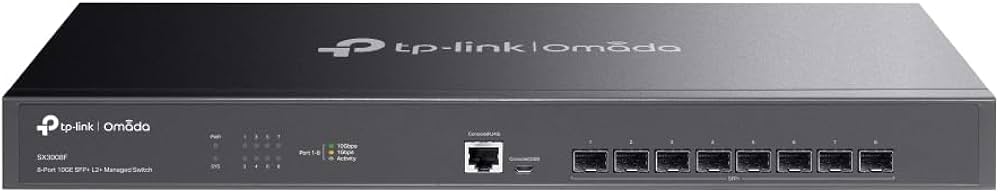 Commutateur intelligent administrable via le web - TP Link - 8 ports 10GE SFP+