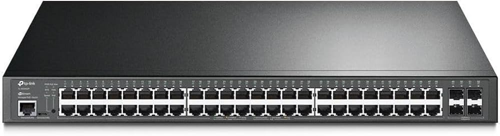 Commutateur intelligent administrable via le web - TP Link - 52 ports Gbps - 48 ports 10/100/1000 Mbps - 48 ports POE+