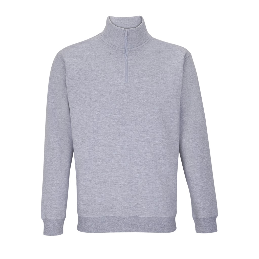Sweat-shirt unisexe col camioneur CONRAD - Solo Invest - gris chiné - taille au choix