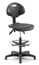 Siège sur patin assise et dossier en polyuréthane réglable en hauteur