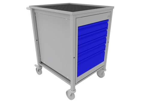 Desserte d'atelier mobile - 5 tiroirs - l. 52 x pr. 72 cm - poignée