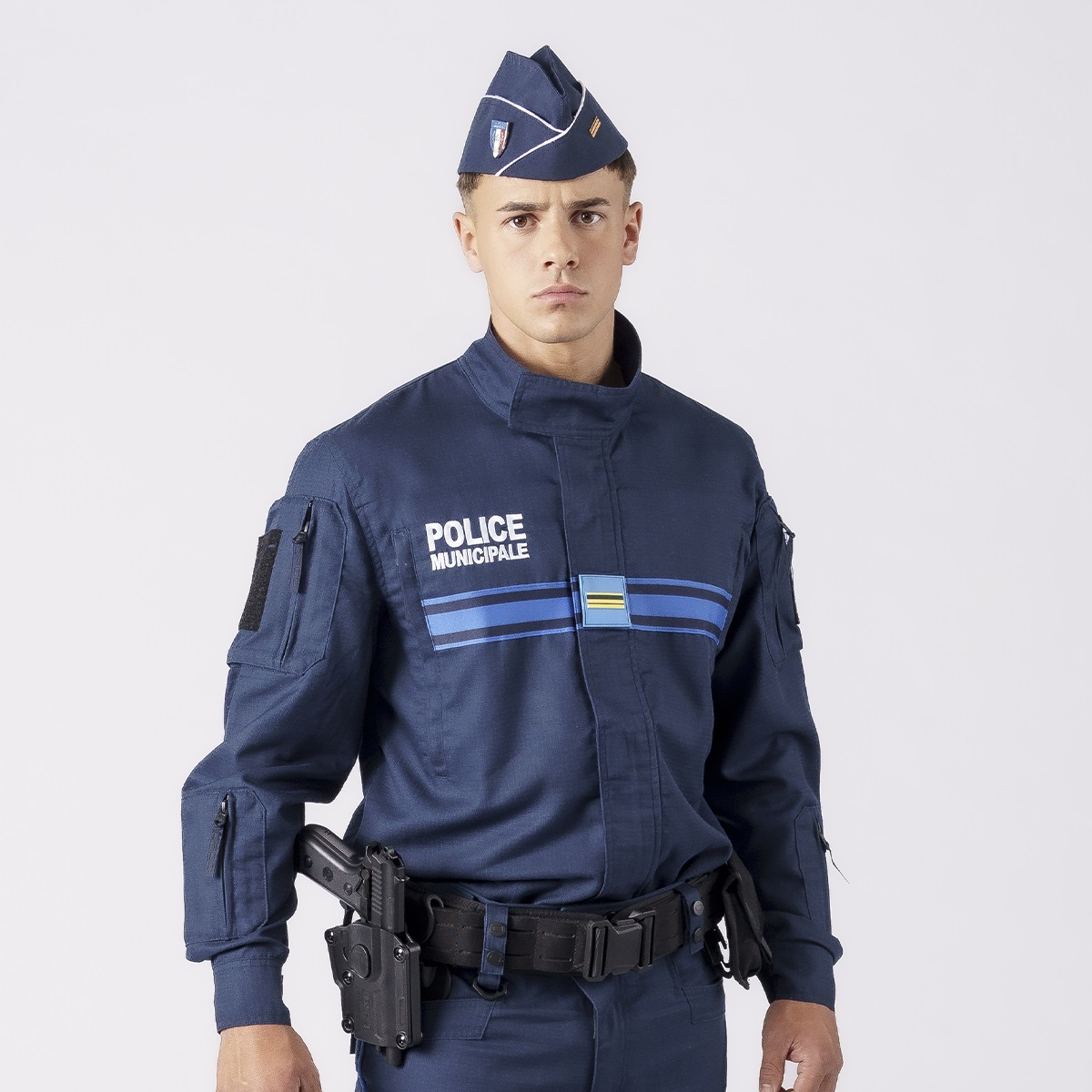 Chemise Ripstop Titan - bleu marine bande gitane