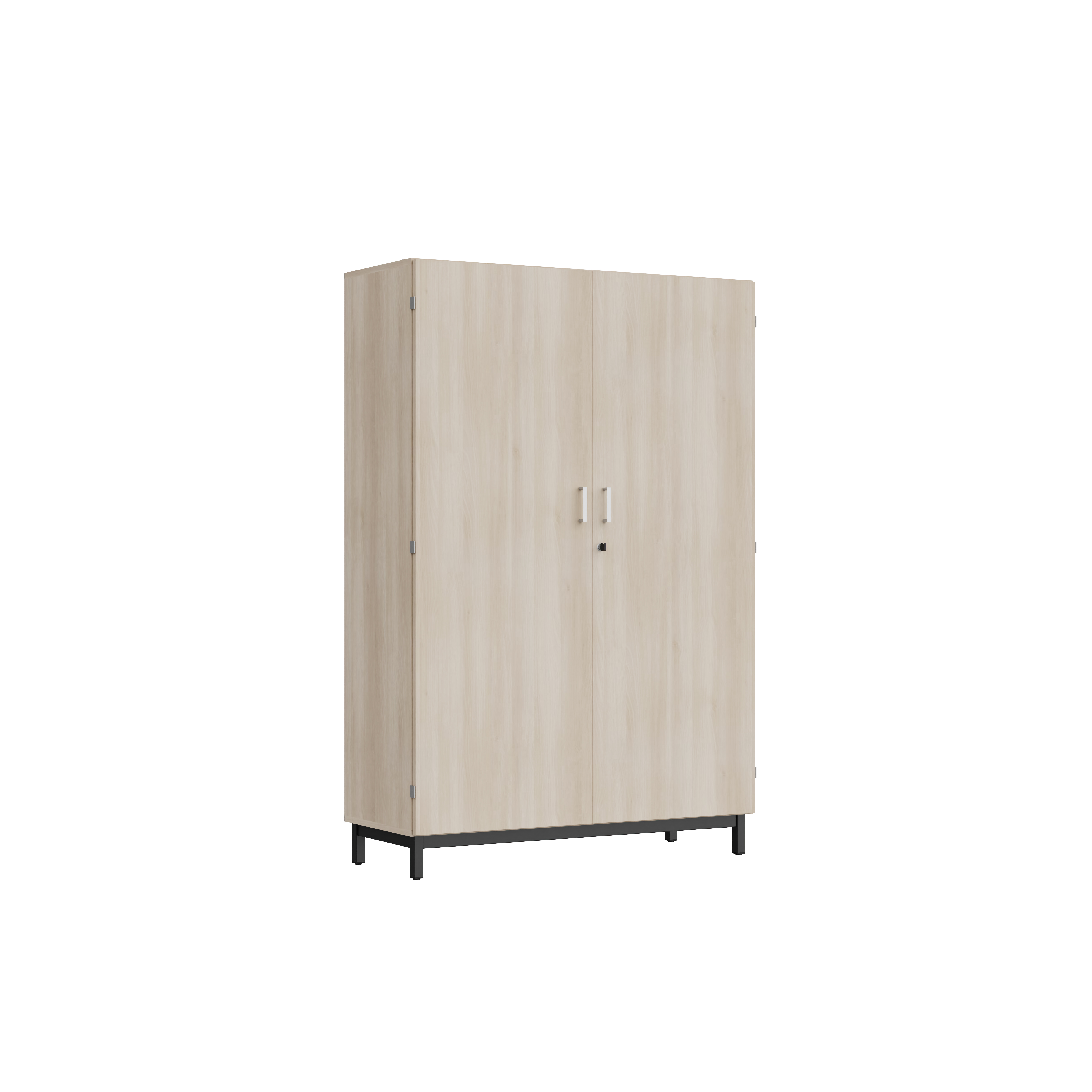 Amoire haute Mandi - 2 ptes battantes - panneaux mélaminé - l. 120 x h. 180 x pr. 47 cm - piétement métal réglable -