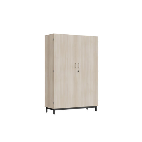 Amoire haute Mandi - 2 ptes battantes - panneaux mélaminé - l. 120 x h. 180 x pr. 47 cm - piétement métal réglable -