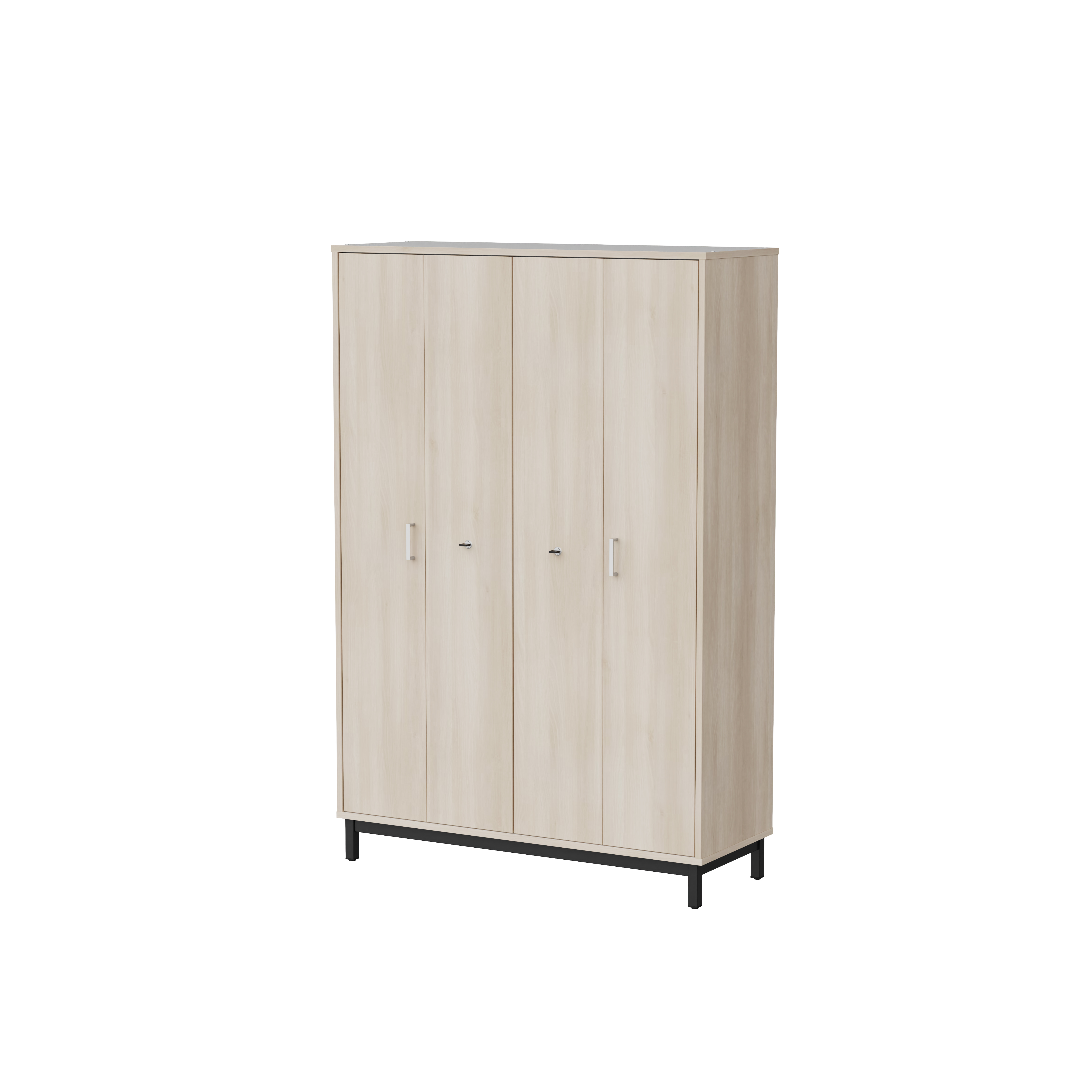 Armoire haute Mandi - 2 ptes pliantes - panneaux mélaminé - l. 120 x h. 180 x pr. 45 cm - piétement métal réglable -