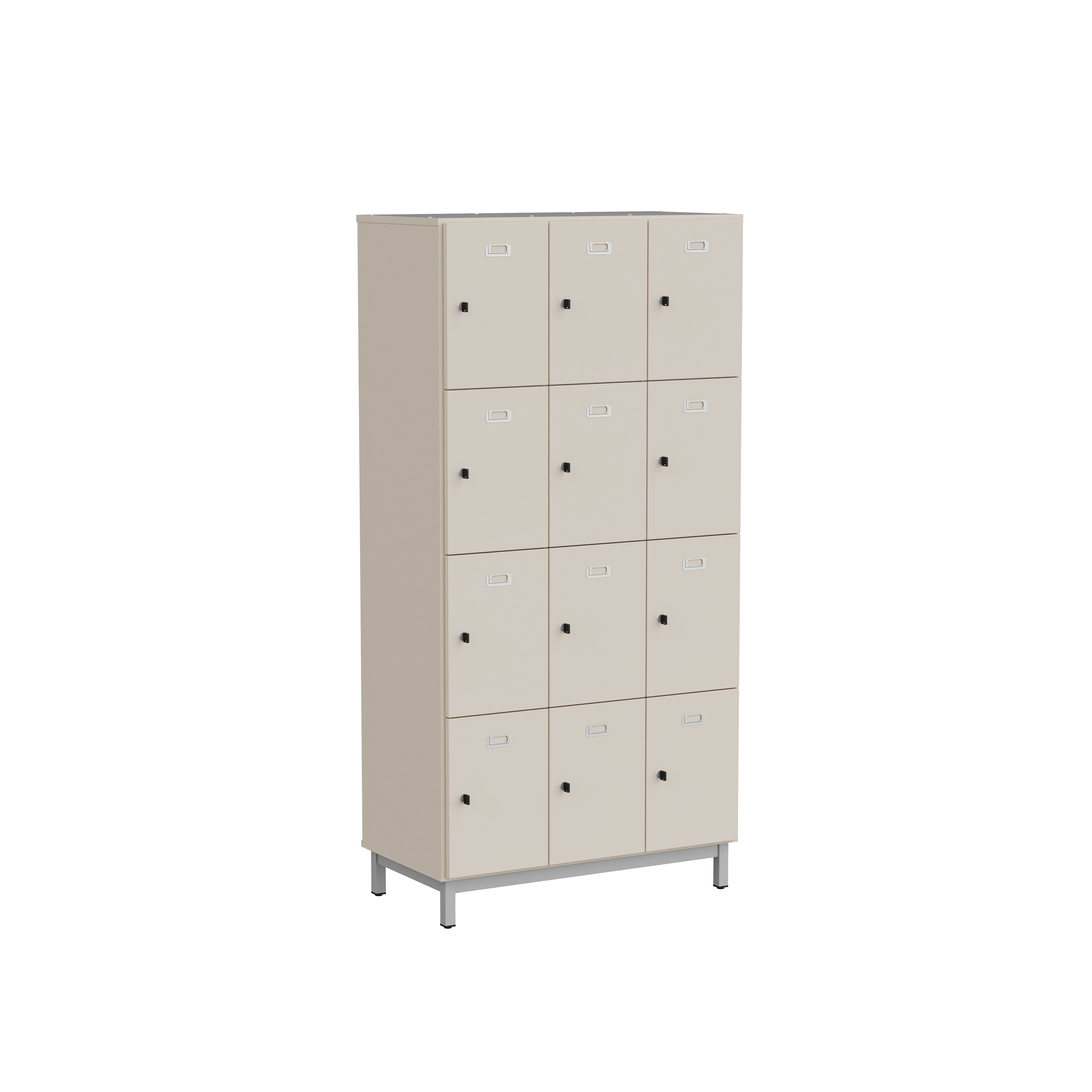 Meuble 12 cases pour profs Mandi - 12 cases fermeture clé - panneaux mélaminé - l. 90 x h. 180 x pr. 47 cm -