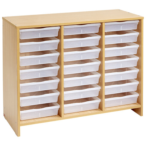 Meuble bas - 21 bacs incolores - hêtre