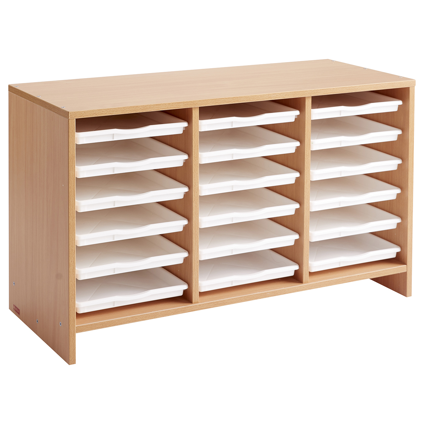 Meuble d'activités - 18 plateaux - hêtre