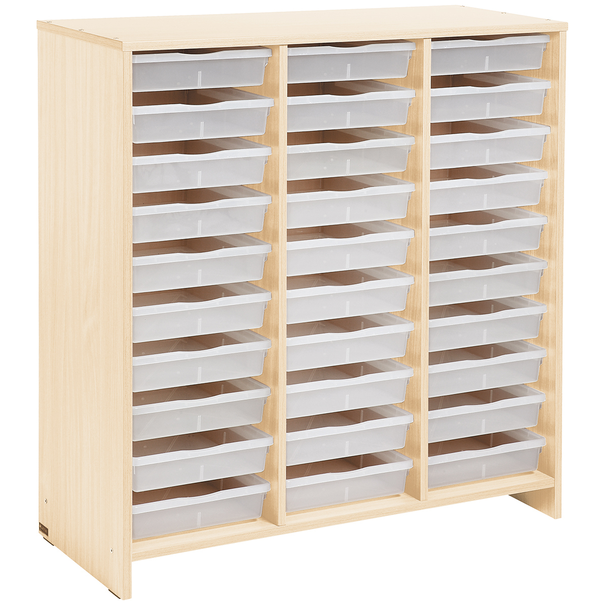 Meuble haut - 30 bacs incolores - bouleau