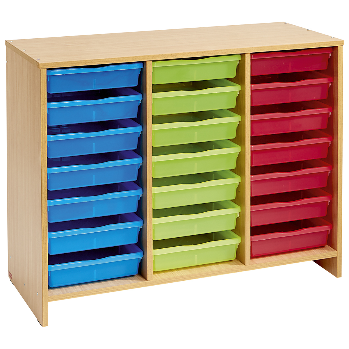 Meuble bas - 21 bacs multicolores - hêtre