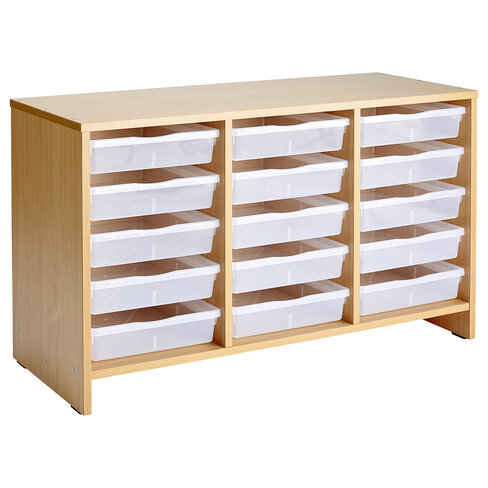 Meuble d'activités - 15 bacs - hêtre