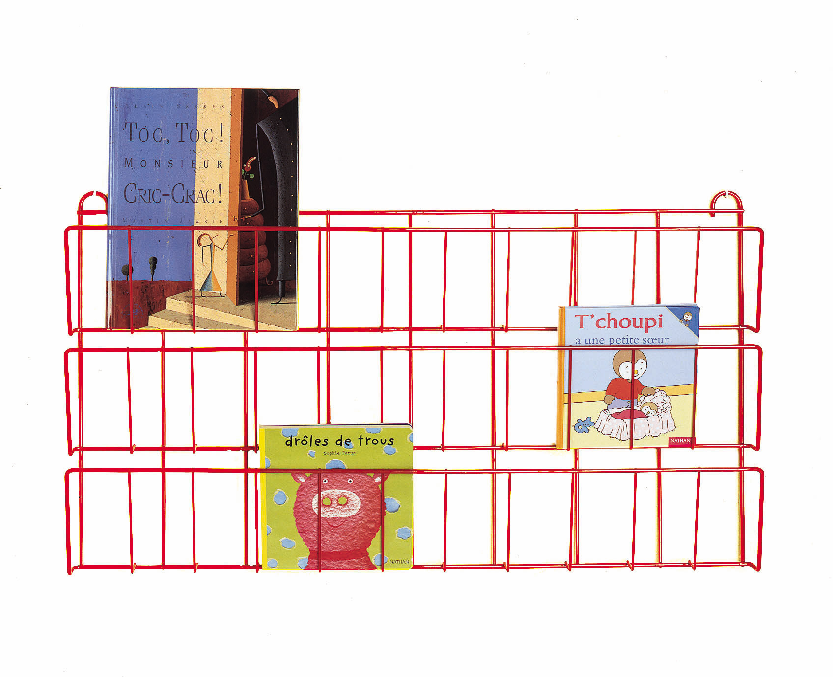 Bibliothèque murale horizontale en métal