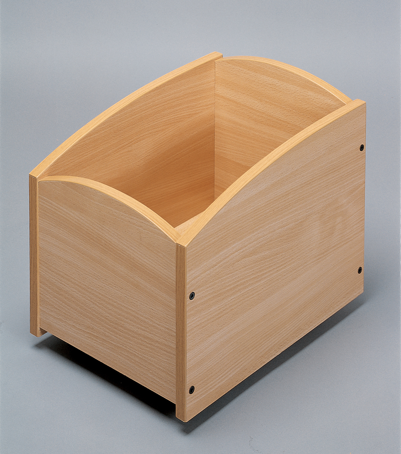 Bac à livres - 1 case - à roulettes - hêtre