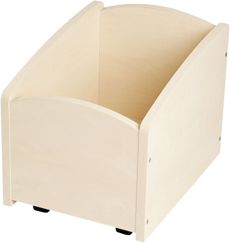 Bac à livres - 1 case - à roulettes - bouleau