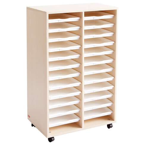 Meuble double colonne - 24 plateaux - bouleau